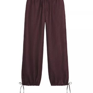 Zara Deep Purple 100% Linen Pants